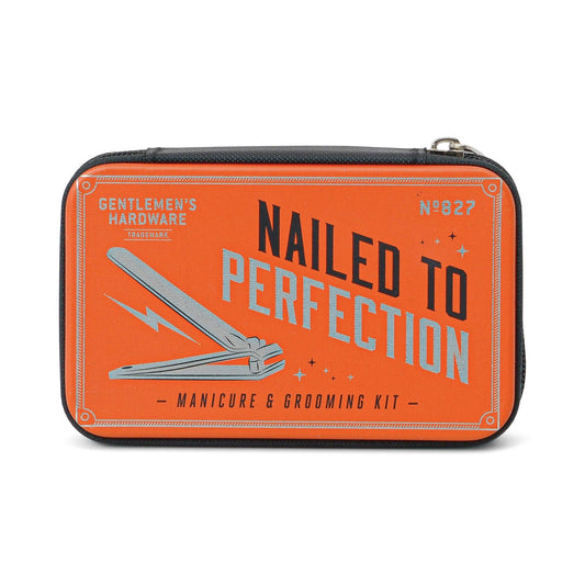 Nailed To Perfection Manicure Kit | On-the-Go Grooming zipper tin pouch