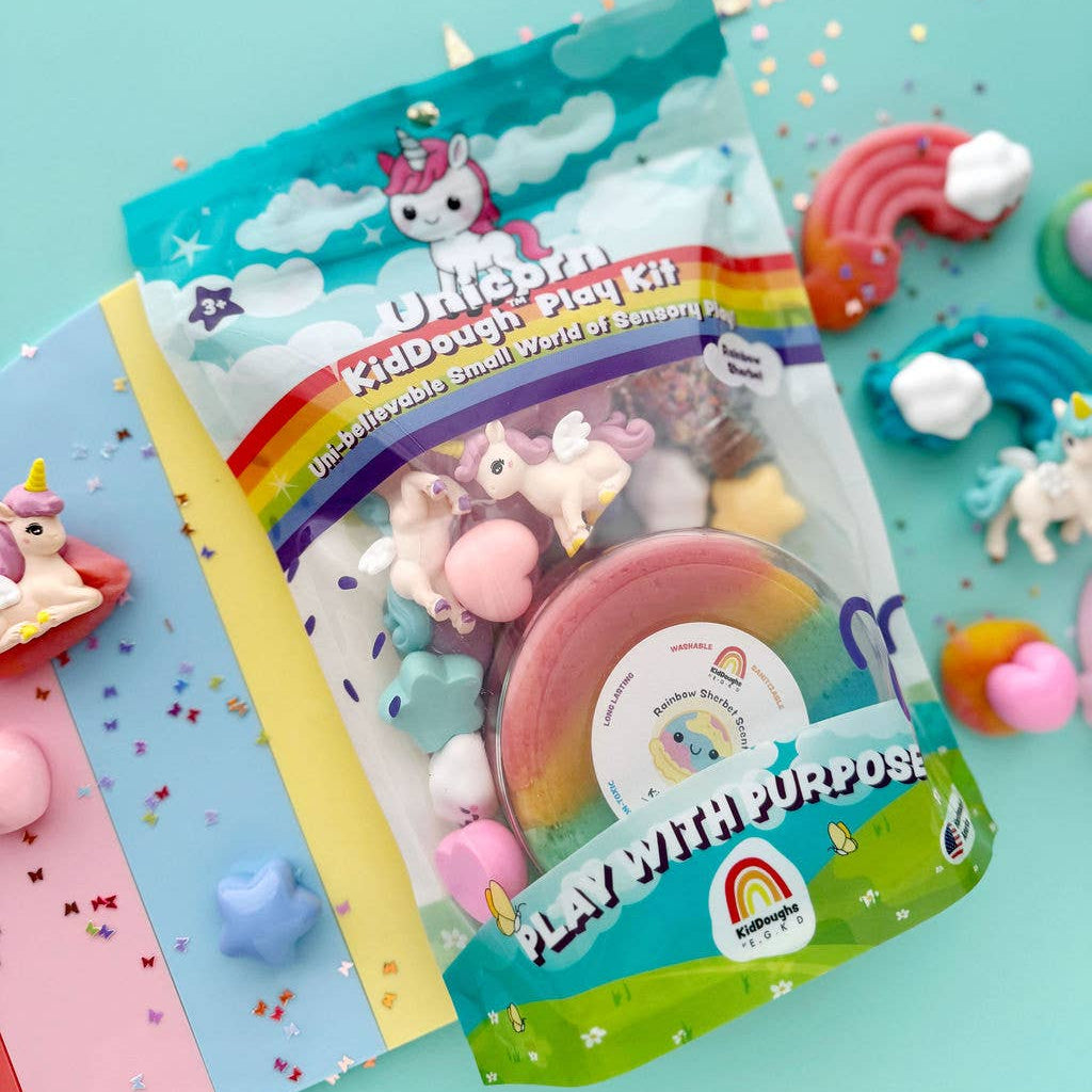 Unicorn KidDough Sensory Play Kit | Rainbow Sherbet Sensory Dough