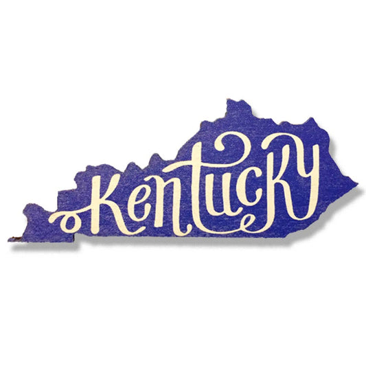 Blue and White Kentucky Shape Magnet