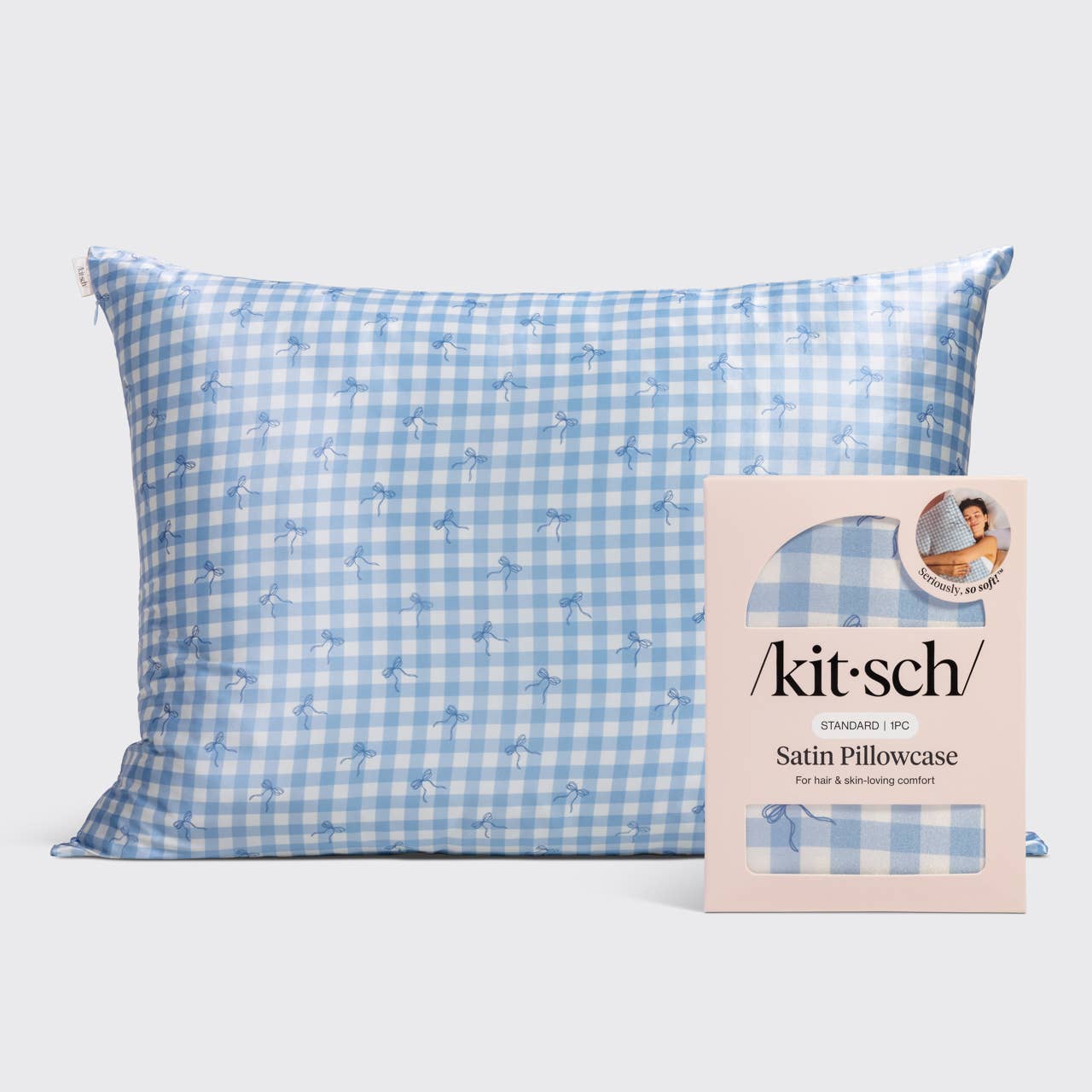 Gingham Satin Pillowcase | Queen Beauty Pillowcase
