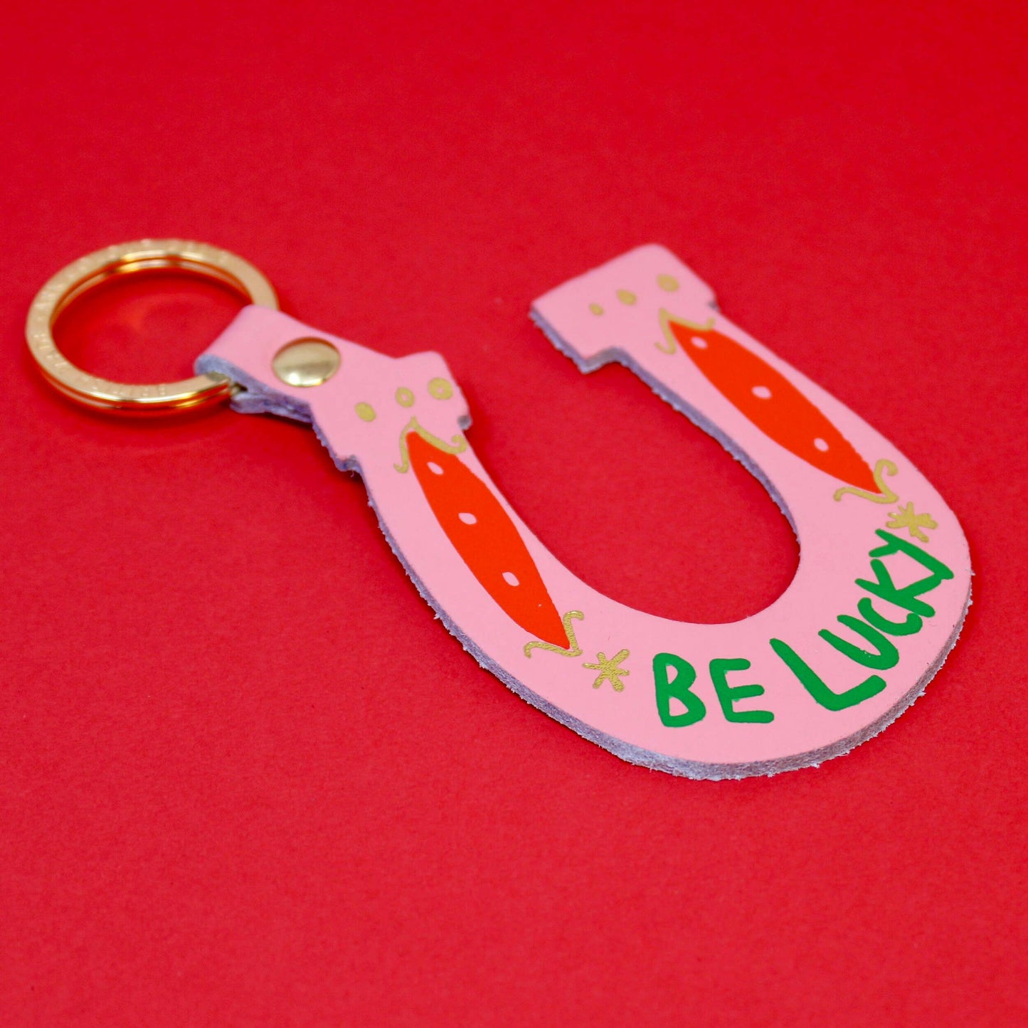 Be Lucky Pink Keychain