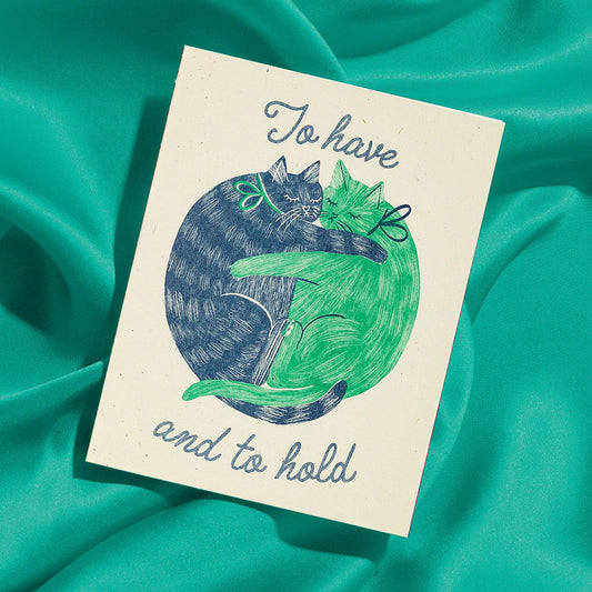 Cat Lovers Wedding Greeting Card