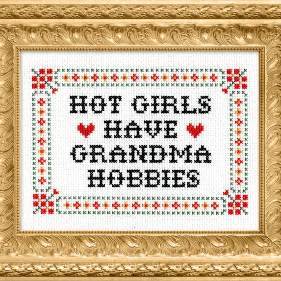 Hot Girls Have Grandma Hobbies: Cross Stitch Kit