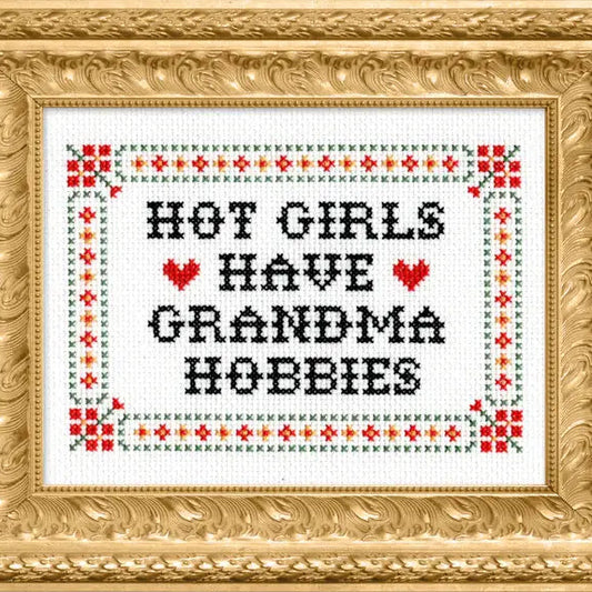 Hot Girls Have Grandma Hobbies: Cross Stitch Kit