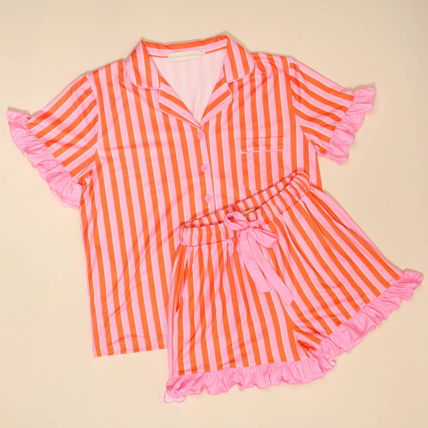 Sicily Slumber Party Pajama Shorts Set in Pink
