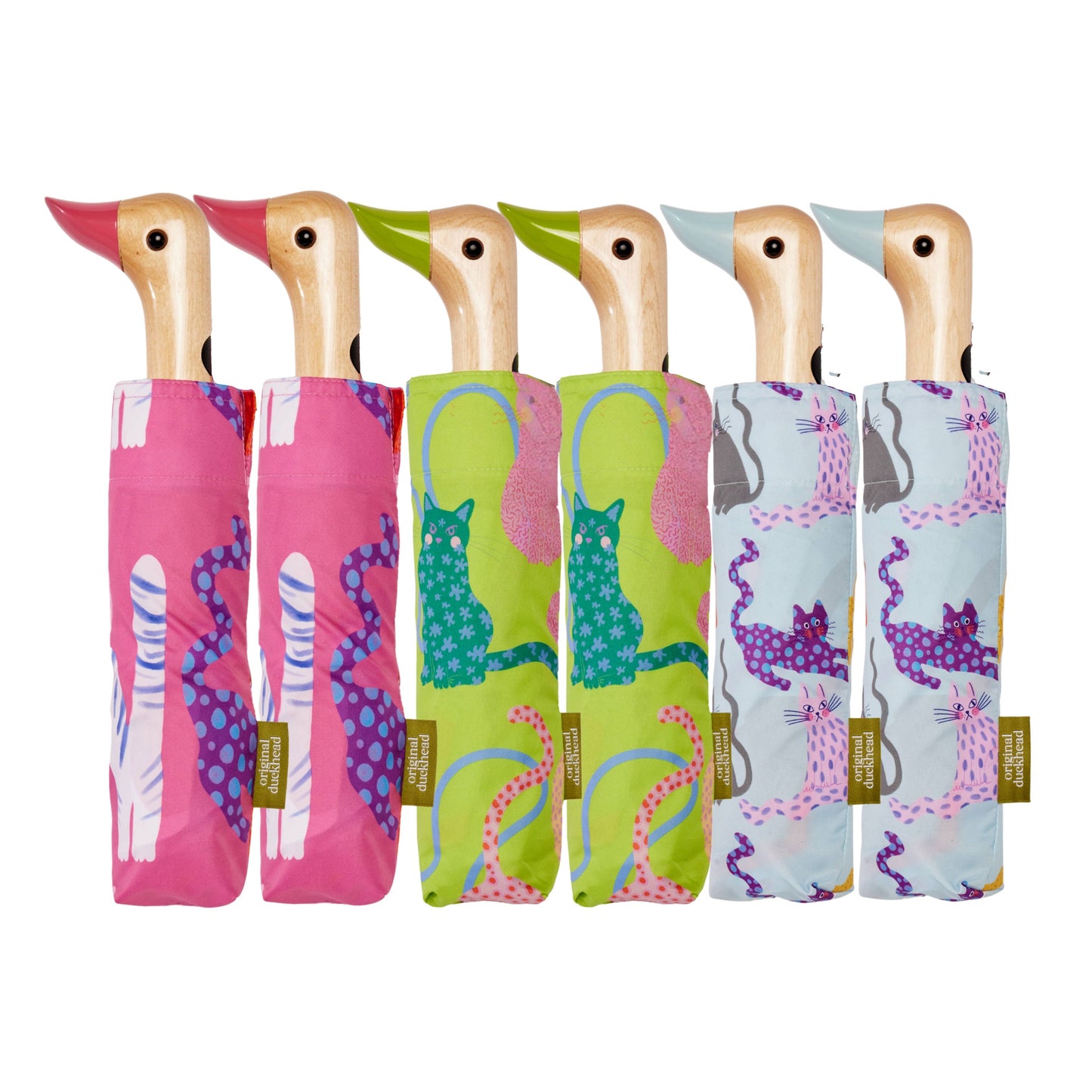 Colorful Arty Cats Duck Umbrellas