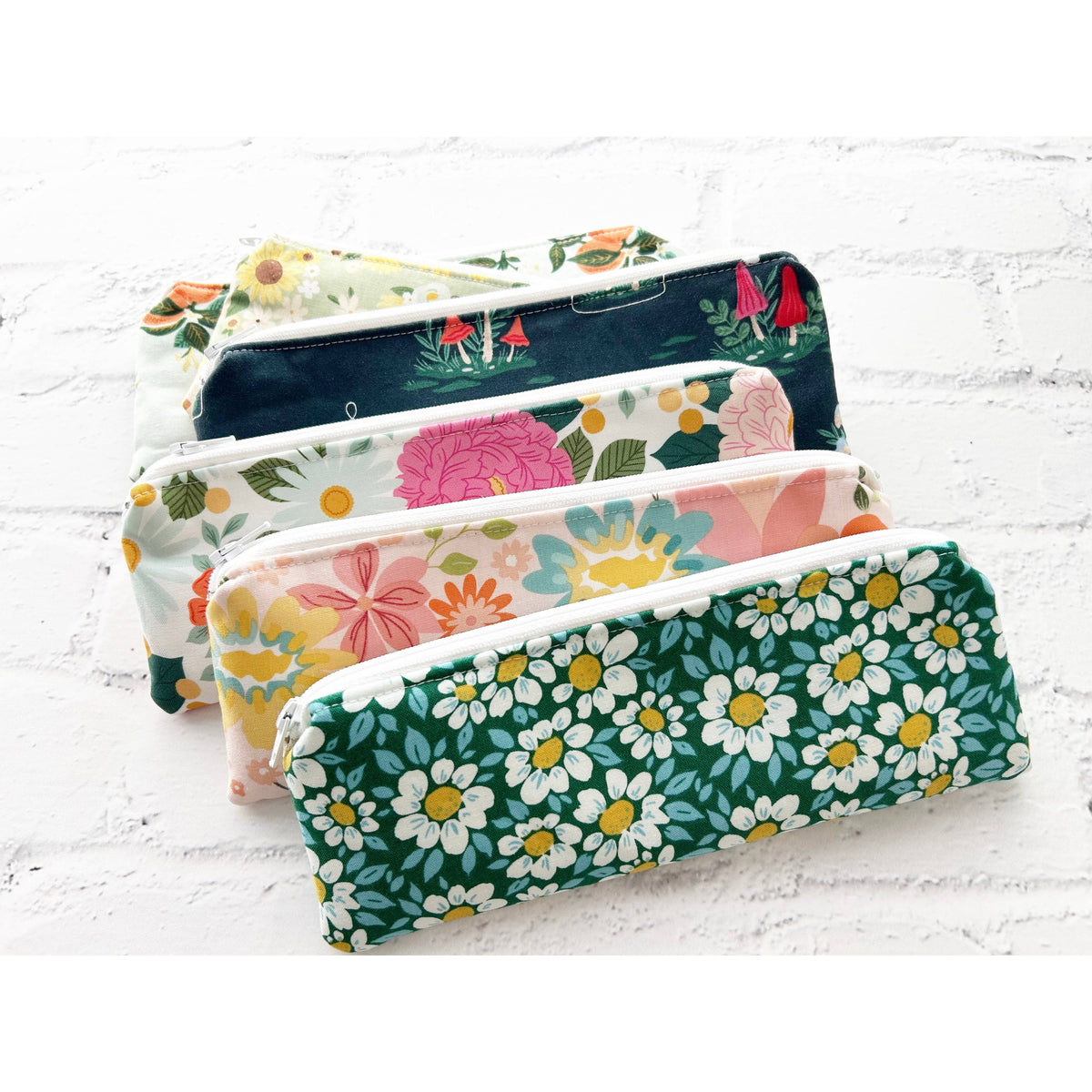 Slim Fabric Pencil Pouch Variety Pack | Zippered Stationery Case