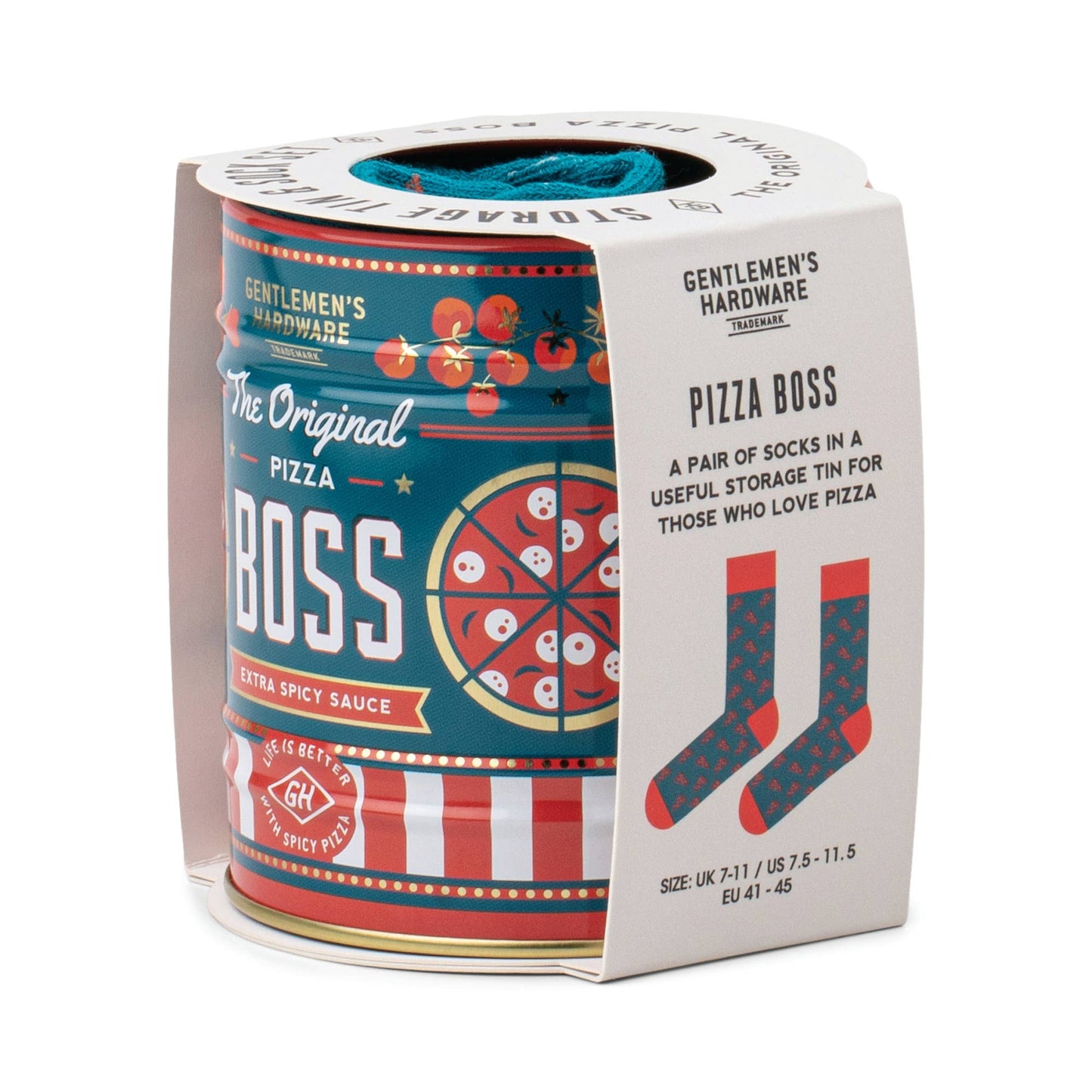 Socks In A Can - Pizza Sauce | Novelty Crew Socks in Can