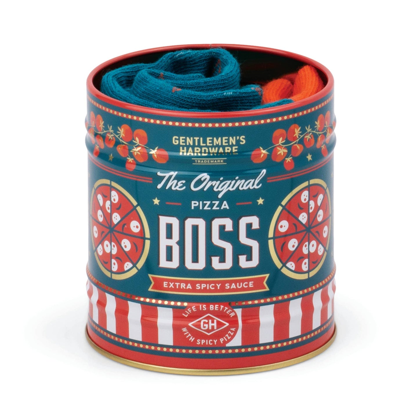 Socks In A Can - Pizza Sauce | Novelty Crew Socks in Can