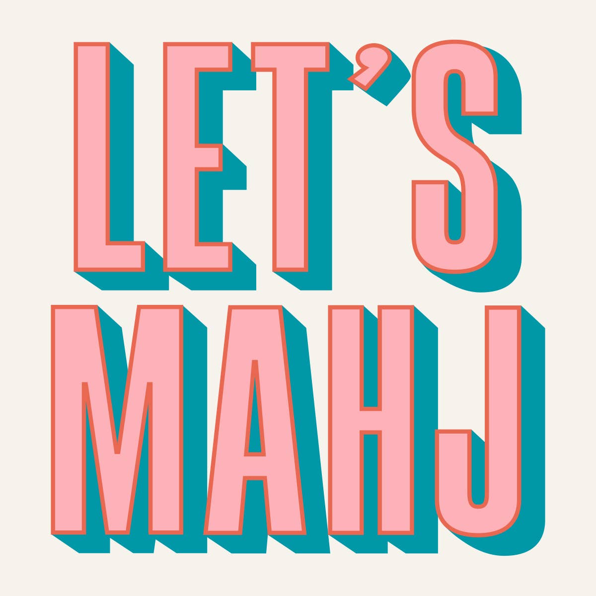 Let's Mahj Mahjong Cocktail Napkins | Funny 20-Pack Party Napkins