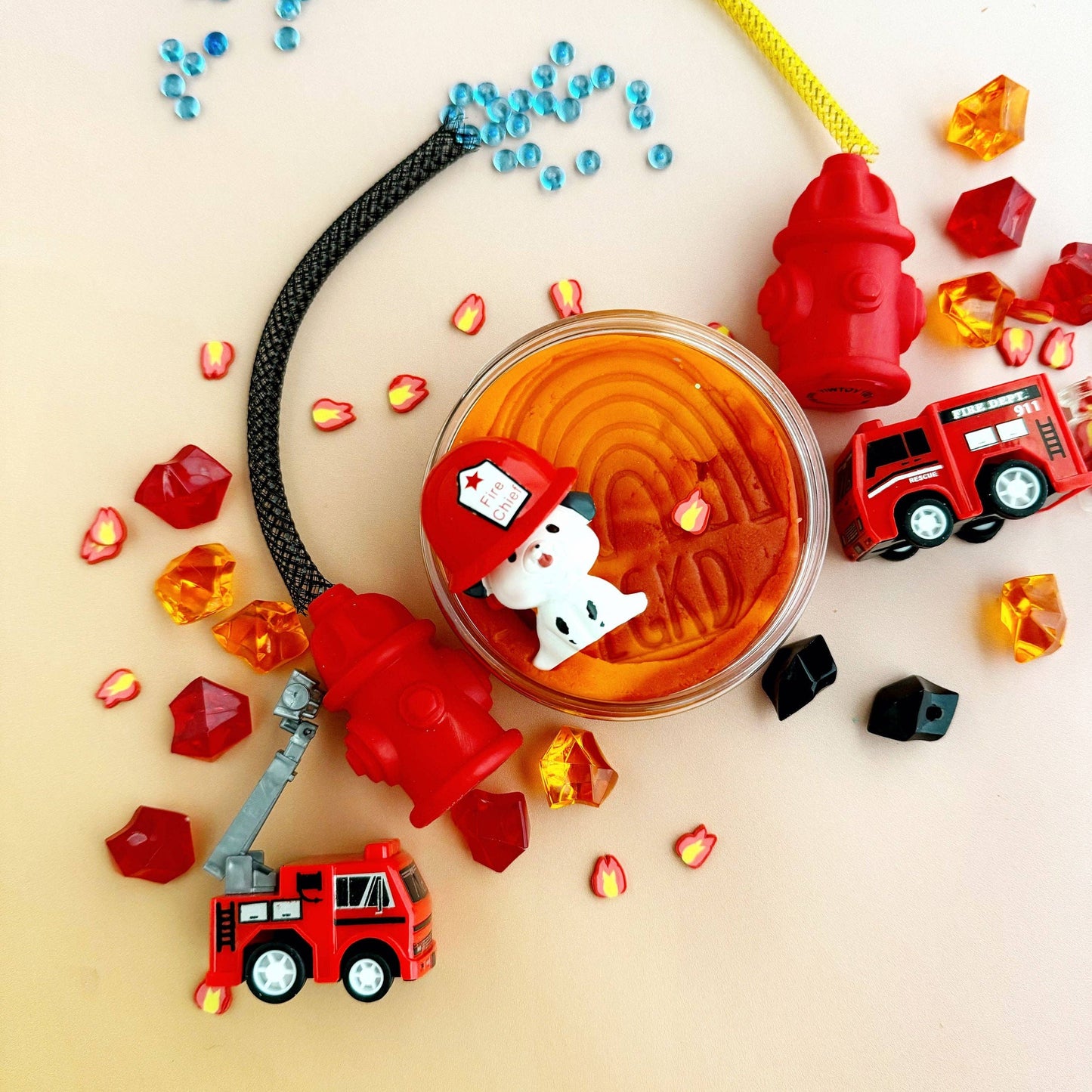Fire Station KidDough Sensory Play Kit | Cherry Mango Sensory Dough