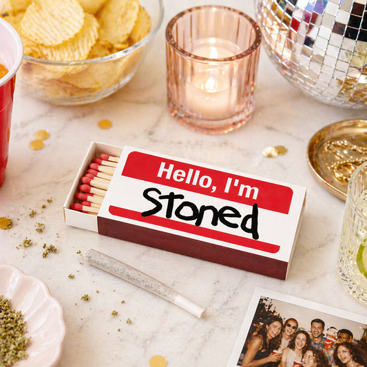 Hello, I'm Stoned Matchbox – 40 Long Wooden Decorative Matches
