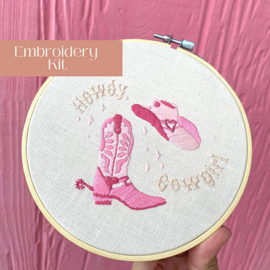 Howdy, Cowgirl Embroidery Kit