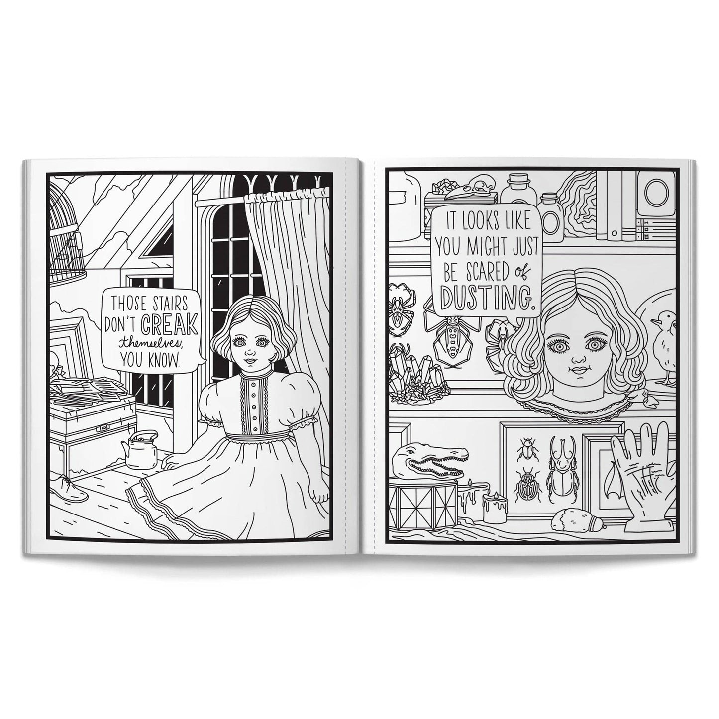Haunted Dolls Coloring Book | Creepy Gothic Adult Coloring Book