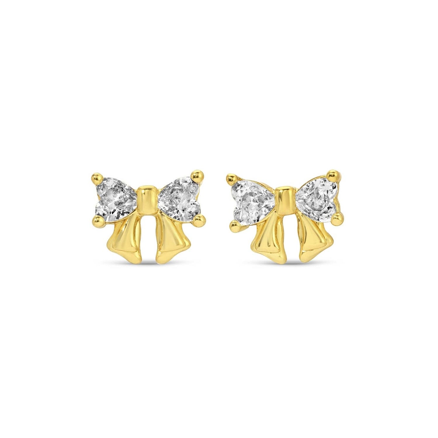 Gold Bow & CZ Studs
