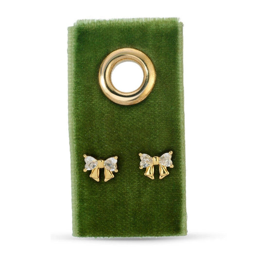Gold Bow & CZ Studs