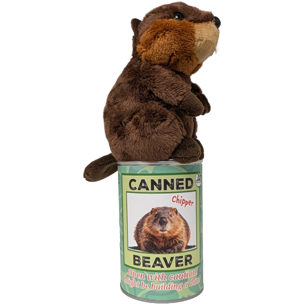 Chipper the Canned Beaver - Plush Toy in a Can