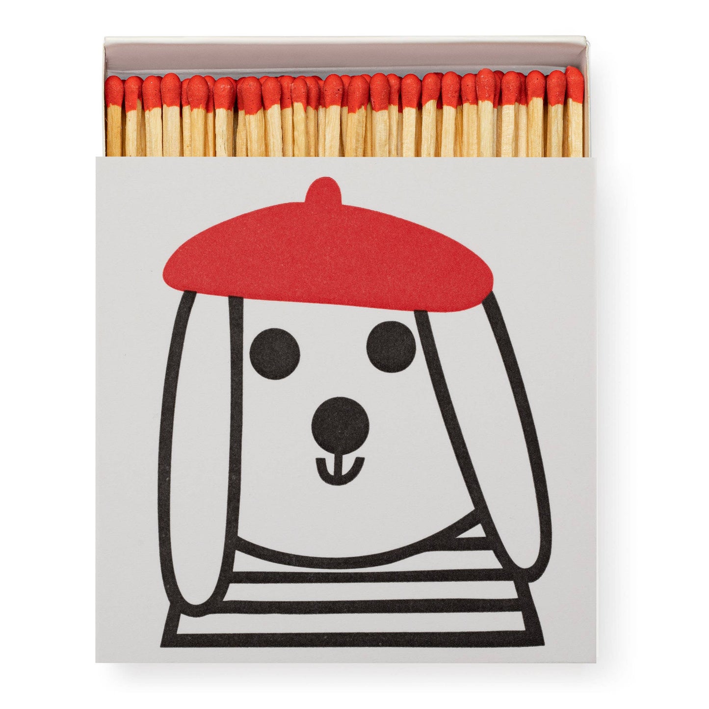Dog in Red Beret Safety Matches | Decorative Matchbox with 125 Matches