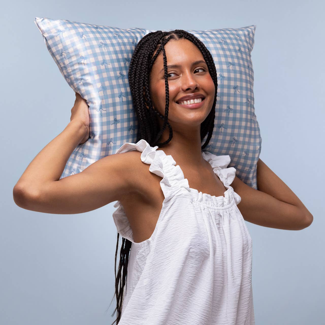 Gingham Satin Pillowcase | Queen Beauty Pillowcase