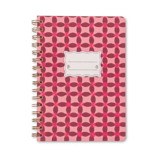Pinwheel Pink Twin Wire Notebook | Lined Spiral Notebook