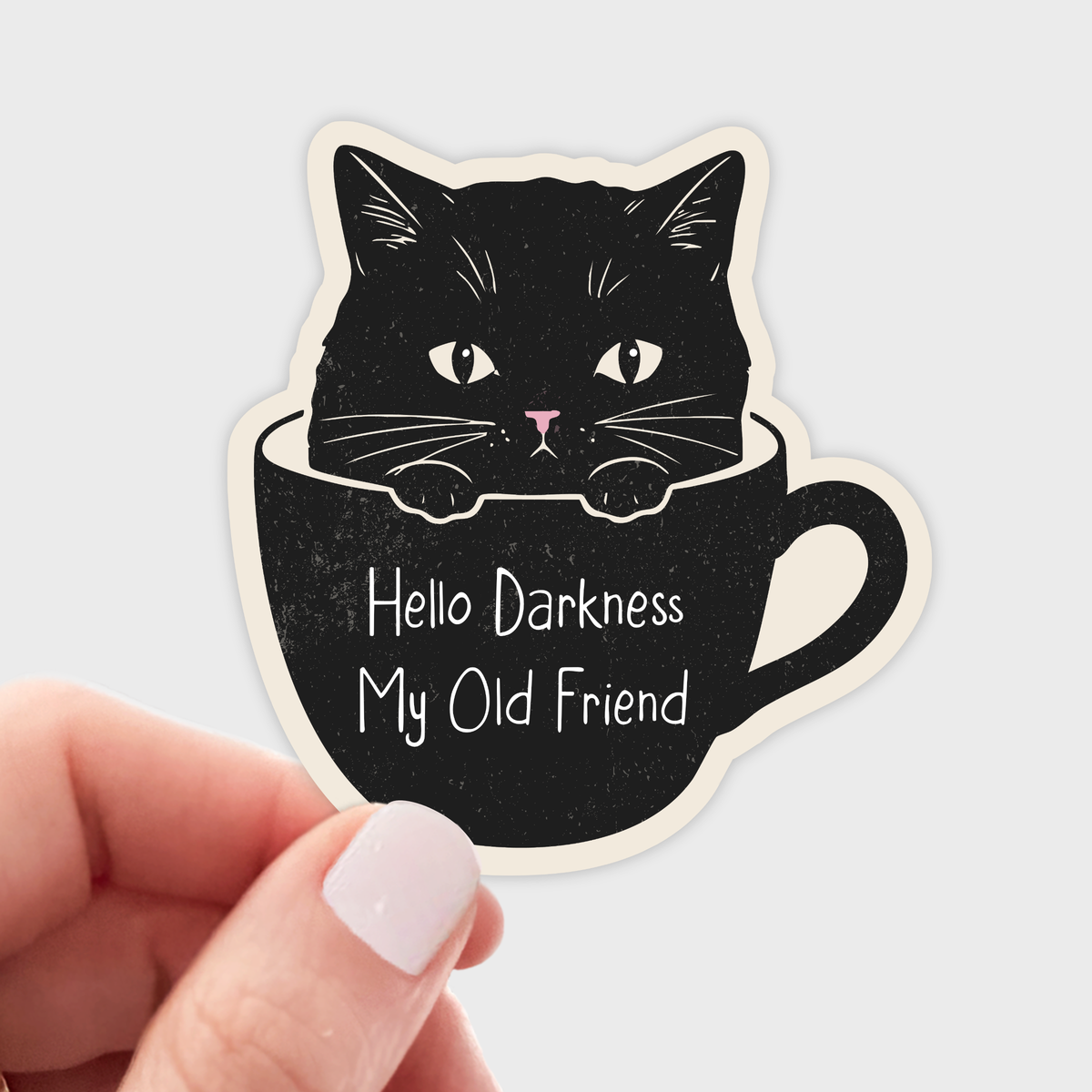 Black Cat Coffee Vinyl Sticker
