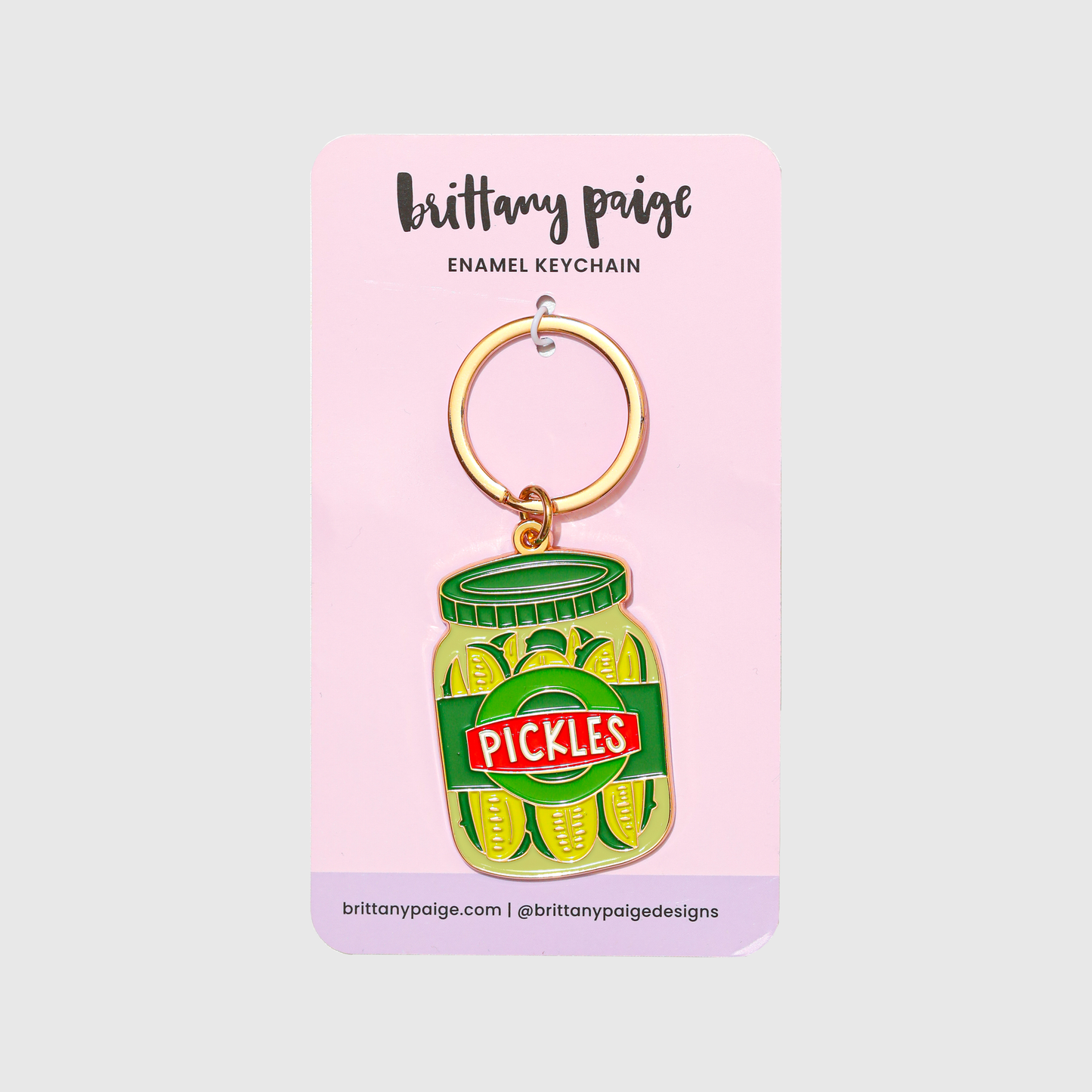 Pickle Jar Enamel Keychain & Bag Charm
