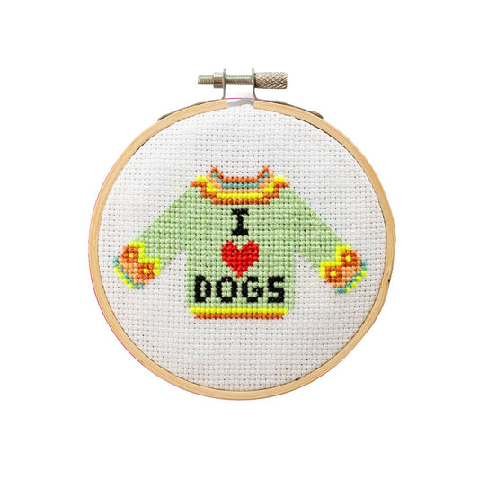 I Love Dogs Mini Cross Stitch Kit