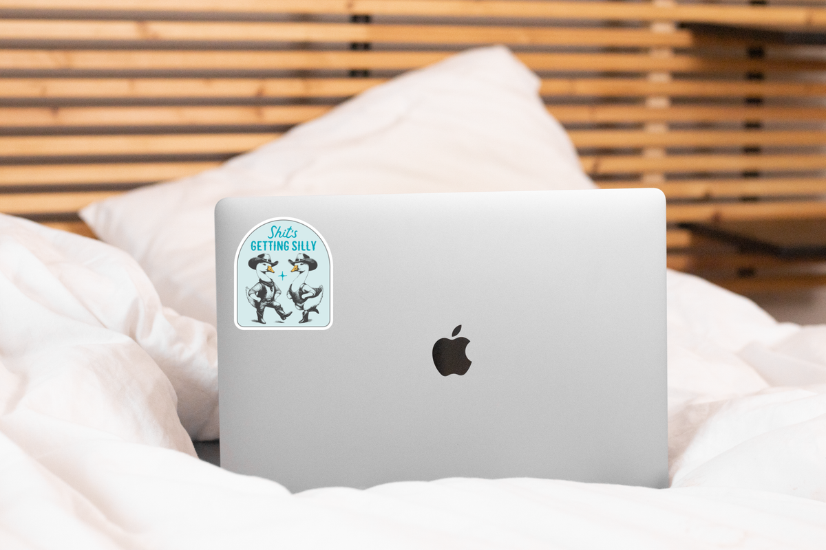 Shit's Getting Silly Cowboy Goose Vinyl Sticker