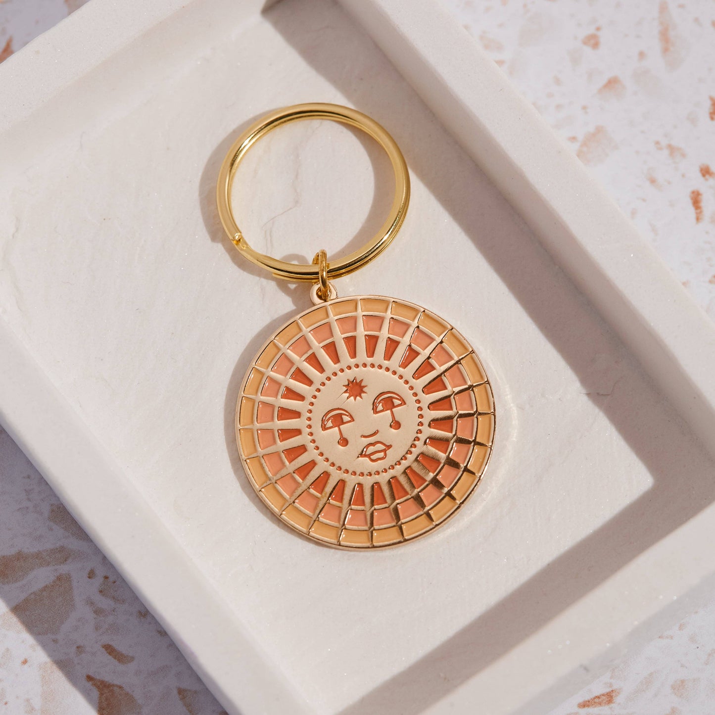 Sunburst Enamel Keychain
