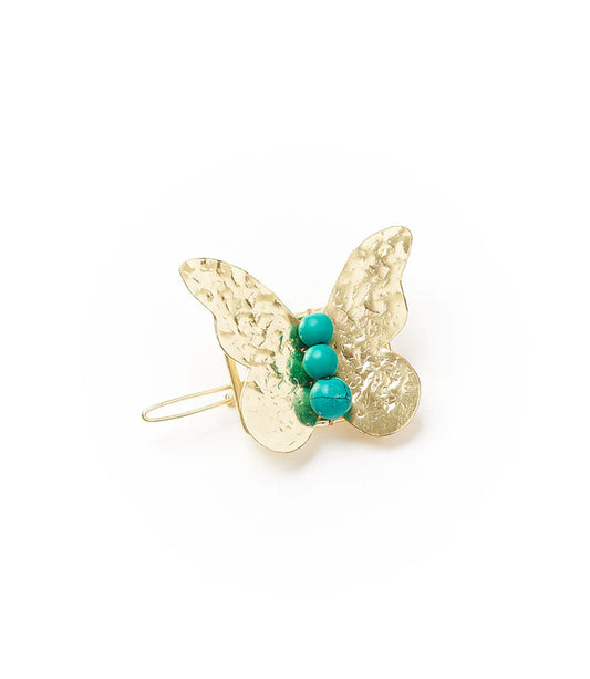 Butterfly Barrette with Turquoise Beads