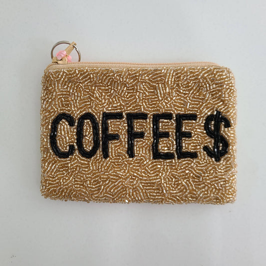 Beaded Coffee Money Pouch