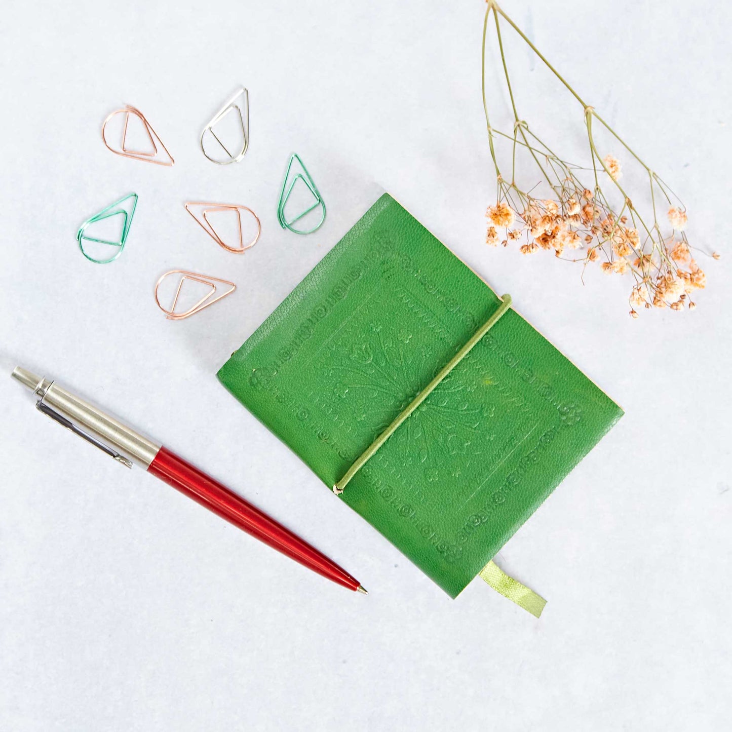 Mini Emerald Green Leather Journal