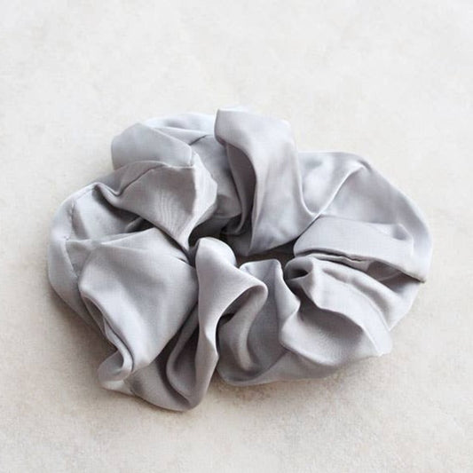 Grey Silk Scrunchie