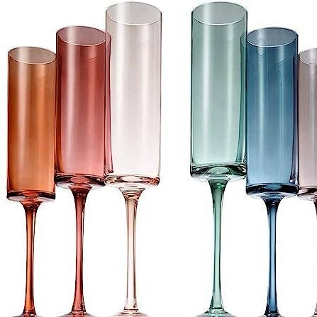 Rainbow Champagne Flute Glassware Set