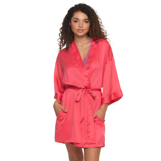 Rouge Red Satin Kimono