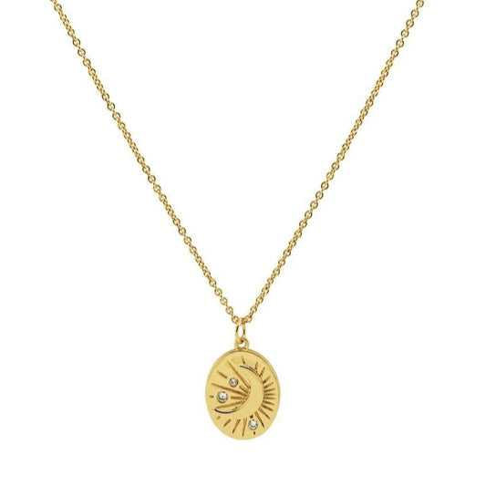 Gold Tarot Moon Necklace