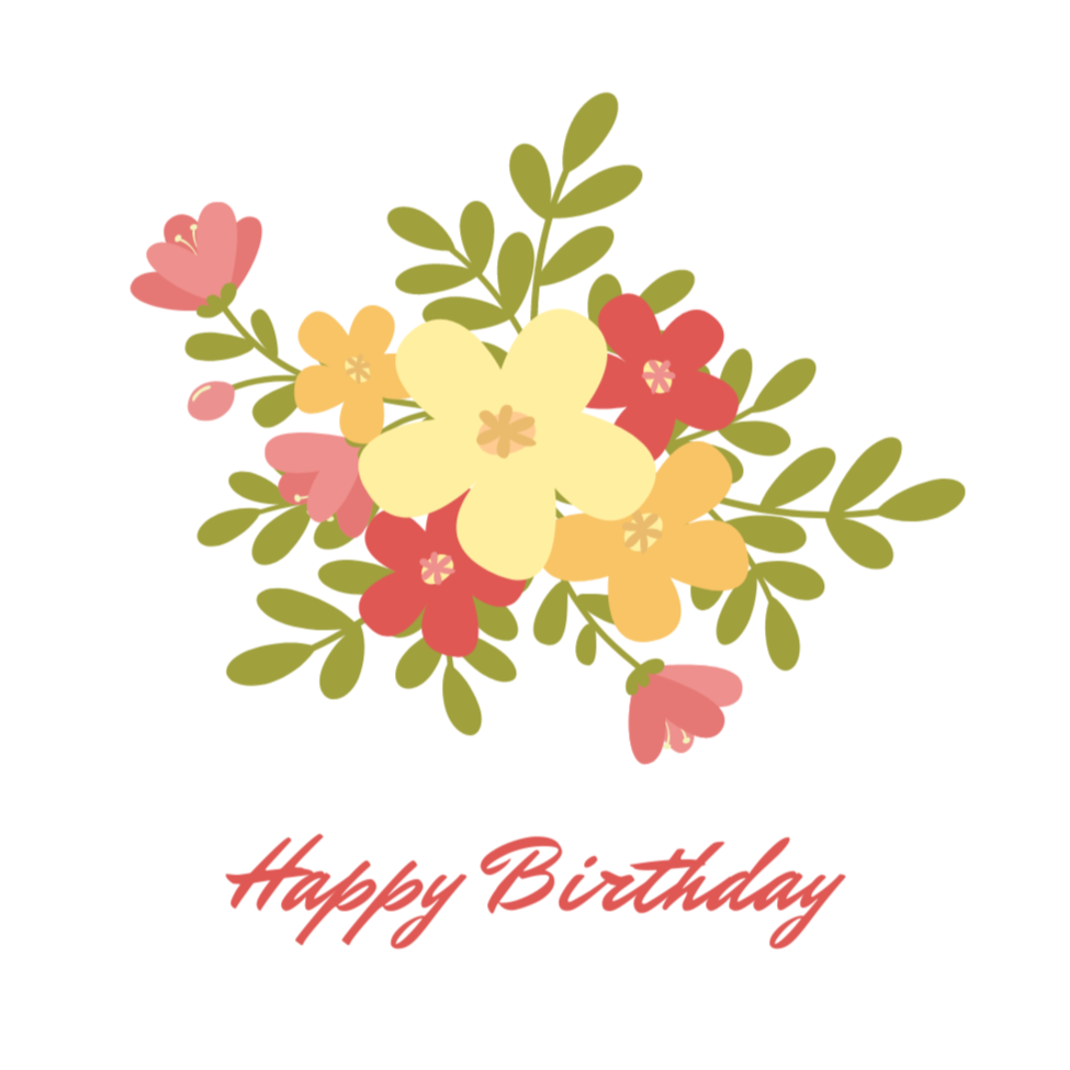 Happy Birthday Flowers Card