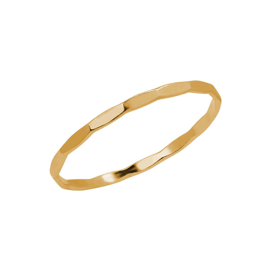 Gold Hammered Band Ring