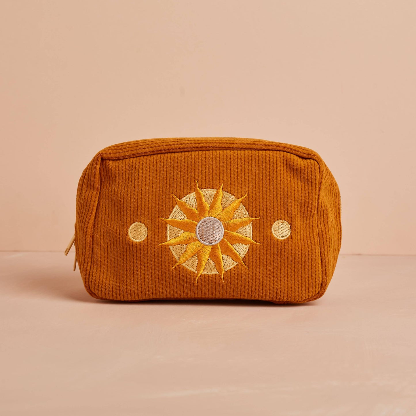 Corduroy Cosmetic Bag in Burnt Orange