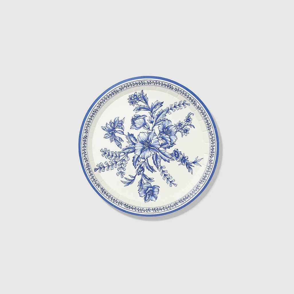 French Toile Small Paper Plates