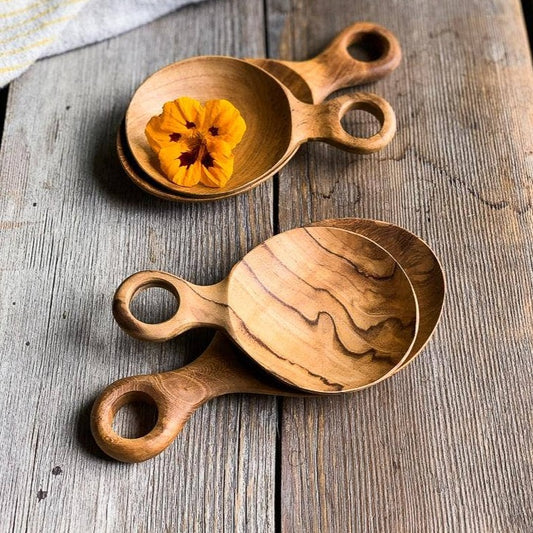 Teak Wooden Scoop with Hole