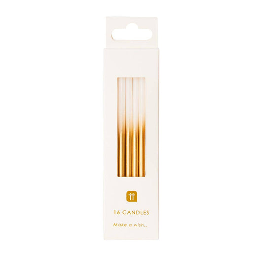 White & Gold Birthday Candles