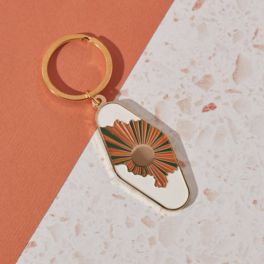 Sun Enamel Keychain